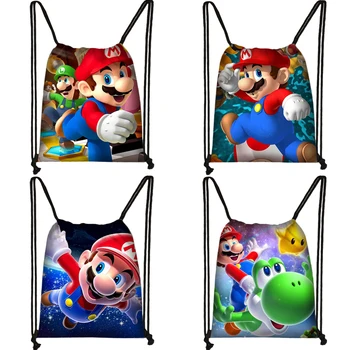 

Cartoon Super Mario Yoshi 3D Drawstring Bag Large Capacity Storage Bags Children School Backpack Unisex Casual Travel Bags