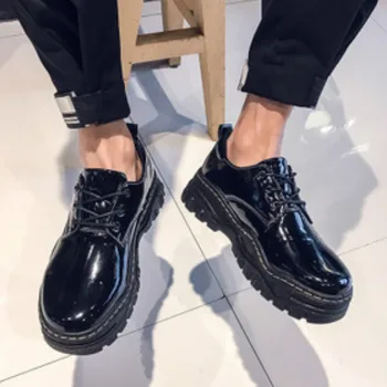 

2019 men dress shoes formal business work soft patent leather toe for man male men's oxford flats size 39-44 Y4-38