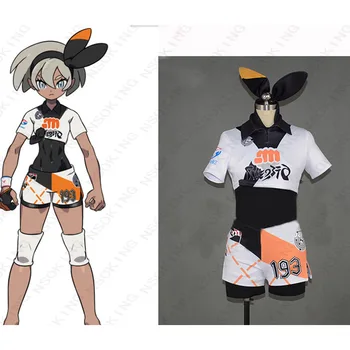 

[Customized] Anime Pokemon Sword Shield Bea Uniform Full Set Outfit Cosplay Costume Unisex Halloween Free Shipping