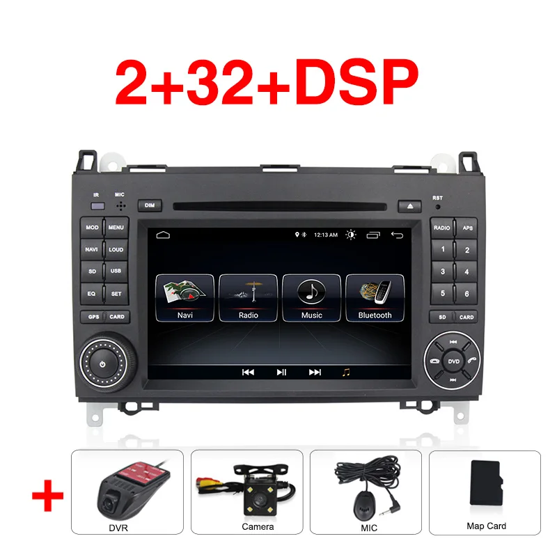 Android 9 для Mercedes/Benz/Sprinter/B200/b-класс/W245/W209 автомобильный dvd, gps, wifi, радио, BT, рулевое колесо, Canbus, 16g карта, микрофон - Цвет: 32G