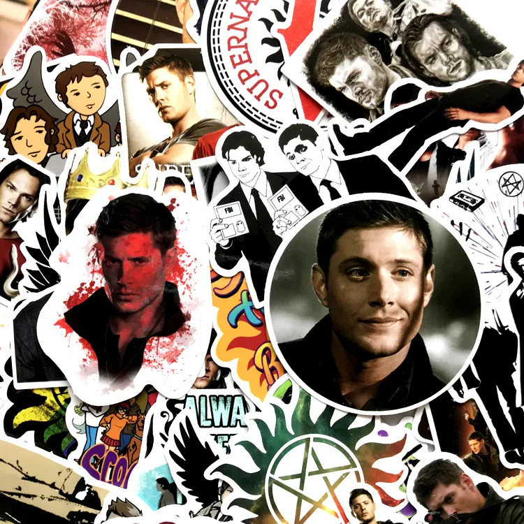 51Pcs/Lot SUPERNATURAL TV Movie Handsome Waterproof Sticker For Fans Luggage Skateboard Phone On Laptop Moto Bicycle Wall Guitar