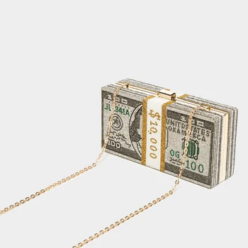 

2020 Designs 100 US Dollar Diamond Evening party purse bag CLUTCH BAG