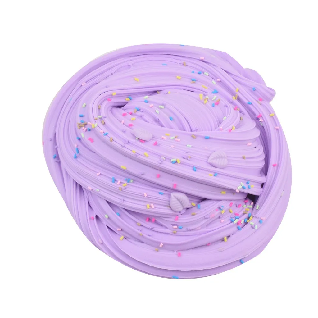 60/120/200ml Pupple Cloud Cotton Mud Soft Non-Sticky Foaming Slime Toy squishy anti stress Christmas gift to kids