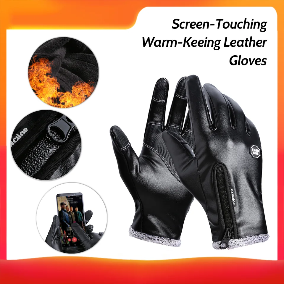 cold weather leather gloves