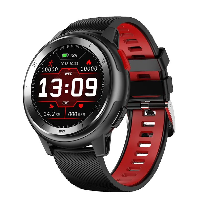 Красный DT68 Bluetooth Смарт часы круглые Смарт часы водонепроницаемые спортивные трекер сердечного ритма кровяное давление для Android IOS - Цвет: Красный