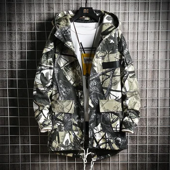 

Camo Softshell Hiking Outdoor Jacket Mens Waterproof Loose Windjack Men Warm Fashion Hip Hop Ropa Hombre Invierno Coat JJ60JK