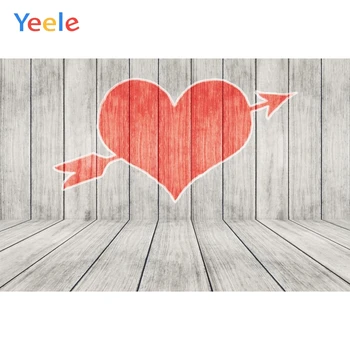 

Yeele Love Heart Arrow Wood Board Valentine's Day Baby Pet Photophy Backdrops Custome Photographic Backgrounds For Photo Studio