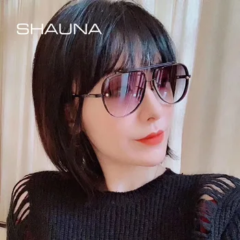 

SHAUNA Retro Double Bridges Pilot Sunglasses Brand Designer Fahion Gradient Shades Men UV400