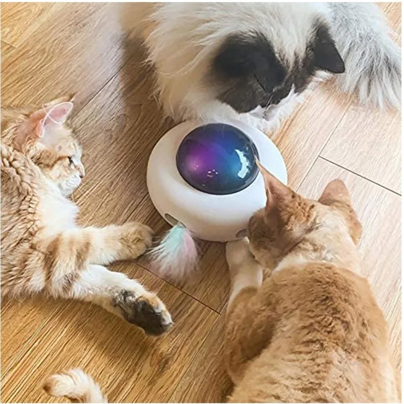 Interactive Cat Toy with Rotating Feather