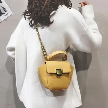 

Elegant Female Small Tote bag 2019 summer new high quality PU leather Women's Designer Handbag Lock Chain Shoulder Messenger Bag