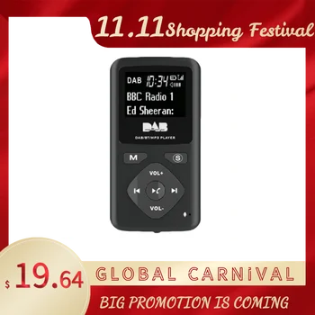 

DAB/DAB Digital Radio Bluetooth 4.0 Personal Pocket FM Mini Portable Radio Earphone MP3 Micro-USB for Home