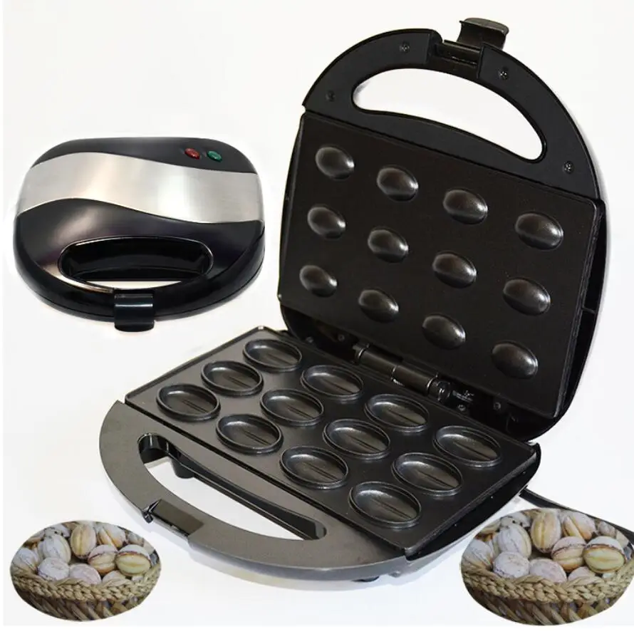 

220V Mini Nut Waffle Electric Walnut Cake Maker Automatic Bread Baking Machine Bakeware Sandwich Iron Toaster Breakfast Pan Oven