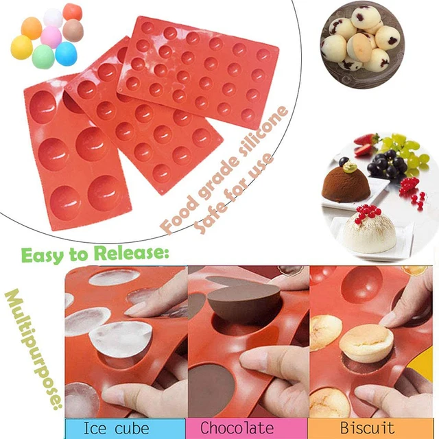 duoyif Moule En Silicone Sphère 35Cavités Ø2cm Moules à Chocolat Sphère  Moule à Chocolat Boule Moules De Cuisson Sphérique Moule Boule Pour Faire  Boules Chocolat Gâteau Glaçons Bonbons Mousse De Dôme 