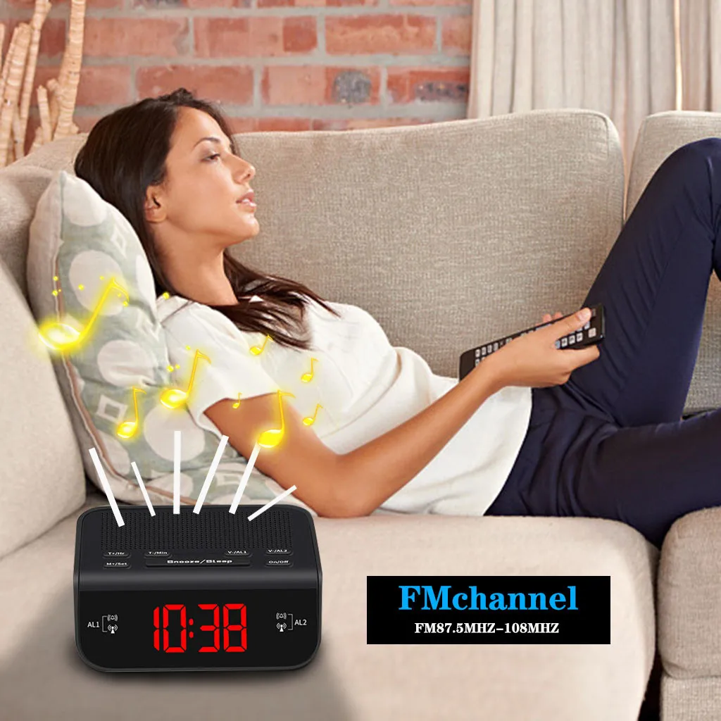 Alarm Clock Fm Radio With Dual Buzzer Snooze Sleep Function Led Time Cloc Despertador 2020 Часы Настольные | Дом и сад