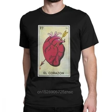Мужские футболки с принтом El Corazon Loteria мексиканское бинго Сердце