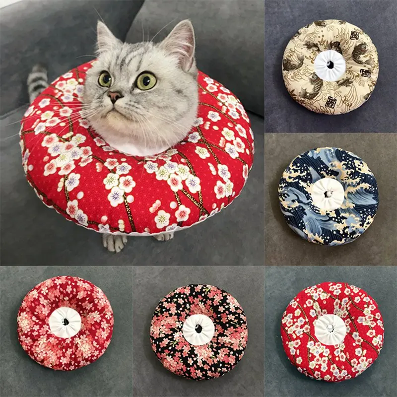 Elizabethan Cat Collar Adjustable Neck Collar Cotton Soft Pet Cone E-Collar For Cat And Dog Elizabethan Cat Collar Adjustable Neck Collar Cotton Soft Pet Cone E-Collar For Cat And Dog