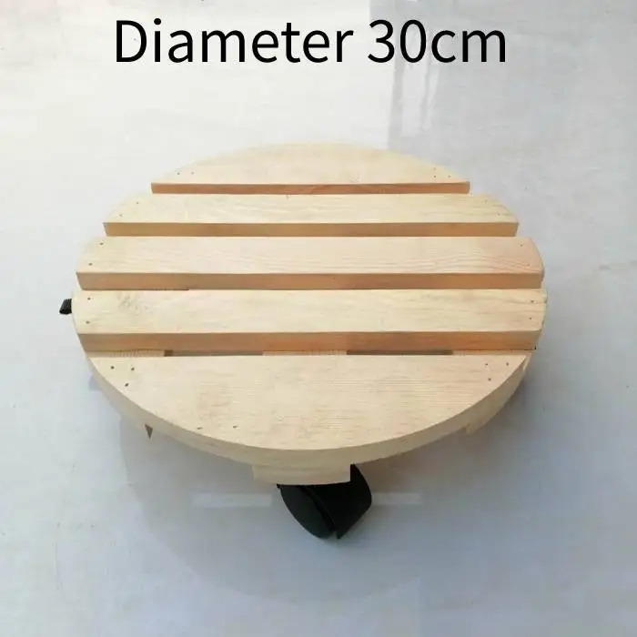 30cm Съемная подставка для цветочных горшков с роликами универсальные колеса круглый деревянный поднос сверхмощная стойка для цветочного горшка прокатки горшечных растений стенд - Цвет: 30cm