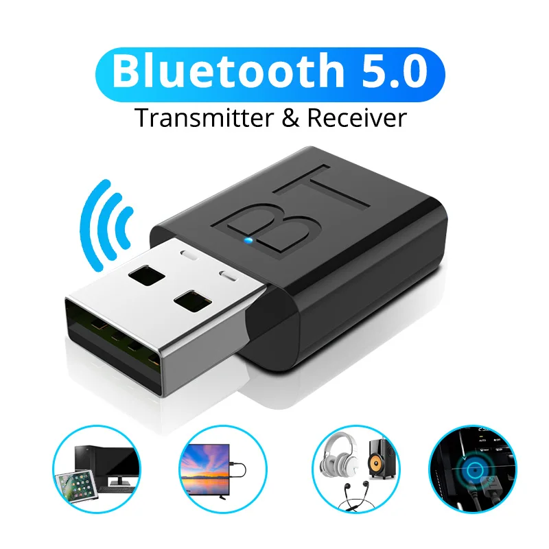 FONKEN Bluetooth 5,0 адаптер 2в1 передатчик приемник Мини беспроводной USB Donggle адаптер 3,5 мм Музыка AUX аудио усилитель сигнала
