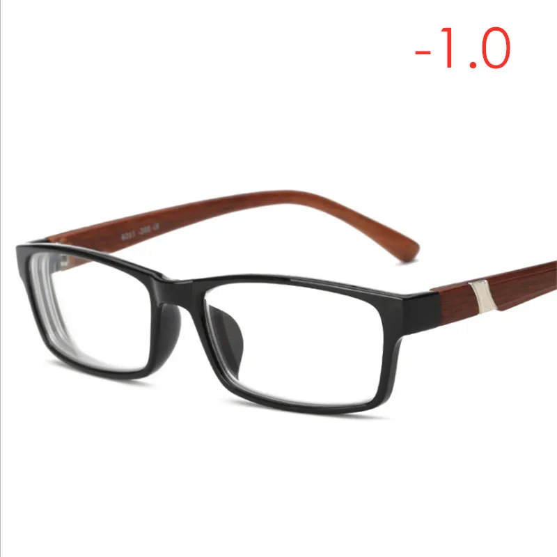 ZN2 black wooden leg Ультра-светильник, мужские бизнес очки для близорукости, женские очки для близорукости, квадратные близорукие с диоптрией-1.0to-6,0 ZN2 - Цвет оправы: ZN2 black wooden leg