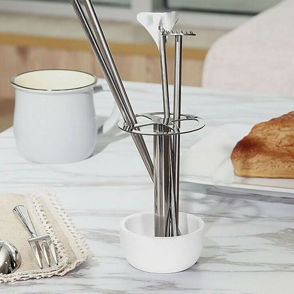 

Toothbrush Holder Stainless Steel Resin Stand Makeup Brush Storages Rack for Home TSH Shop