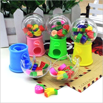 

1 Set Kawaii MINI Cartoon Fruit Gashapon Pencil Rubber Eraser Office Supplies Stationery Correction Erasers For Kids Xmas Gift