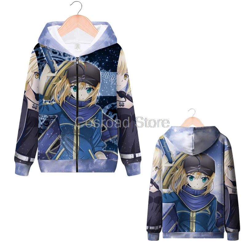 E Cosroad аниме Fate Stay Night Saber Косплэй толстовки Arutoria Pendoragon с капюшоном куртка на молнии пальто судьба ноль толстовки костюмы для детей - Цвет: E