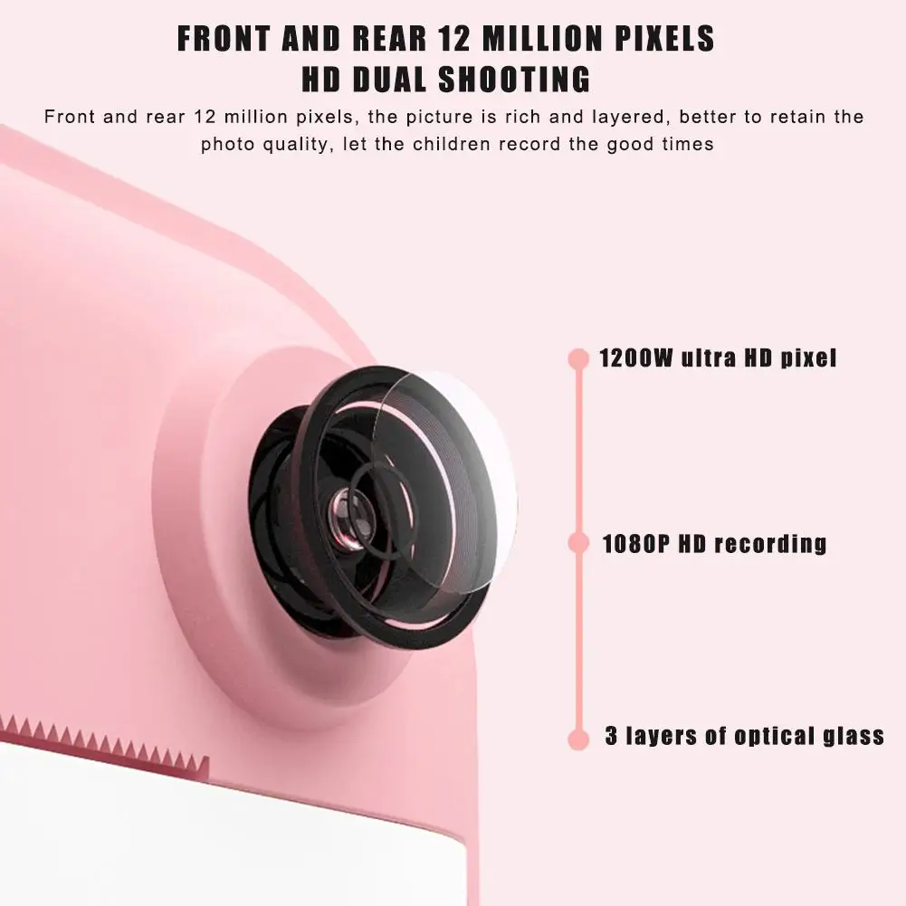 2,4 дюймов детская мини цифровая камера 1080P 1200W DIY фото печать видео регистратор видеокамера Дети большая голова наклейка