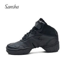 Sansha Sports Dance Shoes Classic Popular Genuine Leather Soft Sole Breathable Jazz Modern Dance Sneakers For Women Man H52LPI
