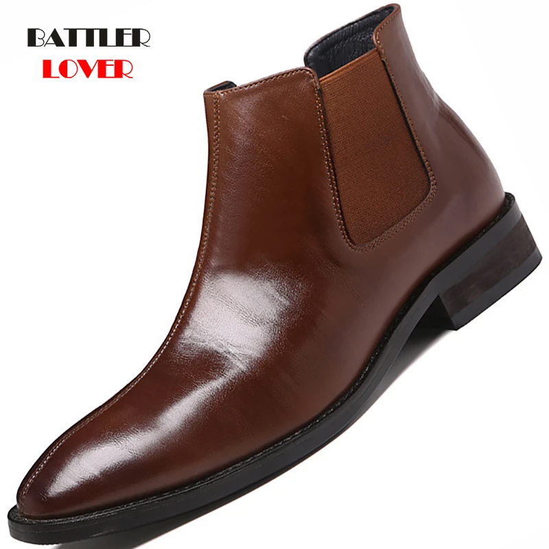 Botas cortas de cuero hombre Clearance