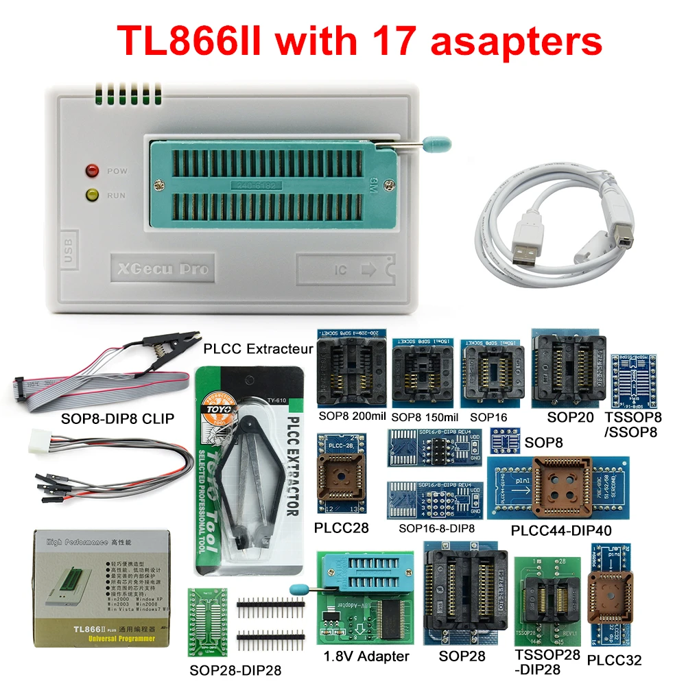 Программатор MINI PRO TL866 II Plus V10.5 Оригинальный Универсальный USB программатор EEPROM FLASH +