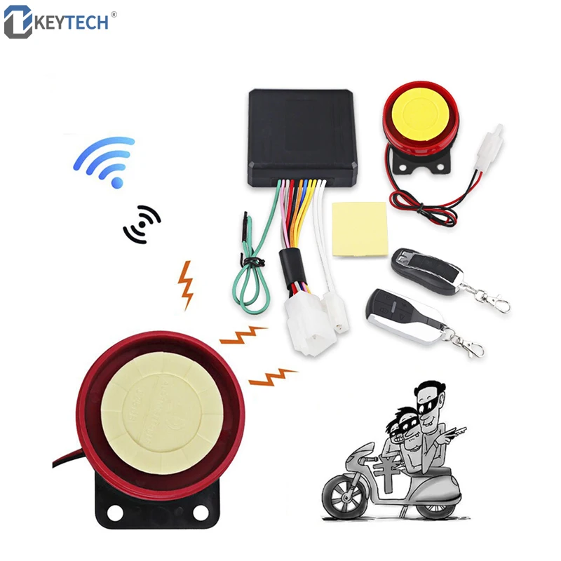 

OkeyTech Remote Control Engine Start Motorcycle Keyless Entry Moto Alarm System Universal Anti-theft Security System Speaker