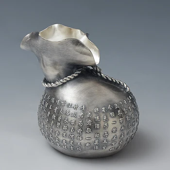 

Pure handmade 999 sterling silver de water device silver red and white wine water scalding personality sterling silver wine set