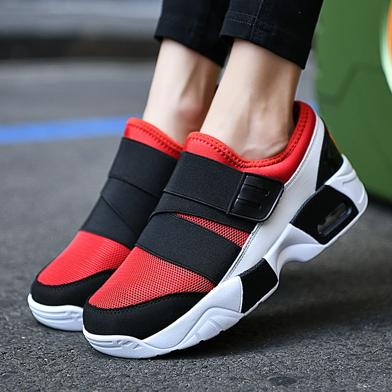 Women Tennis Shoes Breathable Hook Loop Sneakers Air Cushion Shoe Non-slip Female Height Increase Footwear Outdoor Walk Gym Shoe women sports shoes