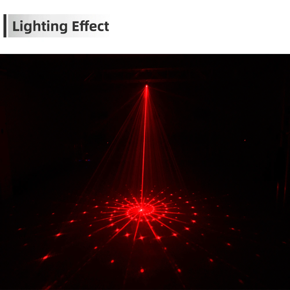 Efeito de Luz do Estágio Discoteca com Controle de Voz Buraco Projetor Laser Lâmpada Som Festa Decoração Luzes Casa dj Mostrar Led 6 - 8 1 Led 6 8 buraco efeito de luz