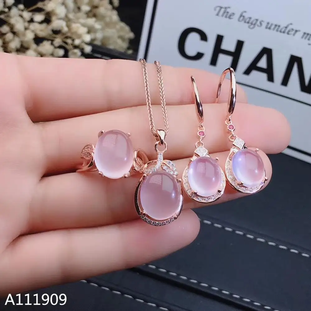 Kjjeaxcmy Boutique Gioielli In Argento Sterling 925 Intarsiato Quarzo Naturale Ross Collana Anello Orecchini Set Test Di Supporto