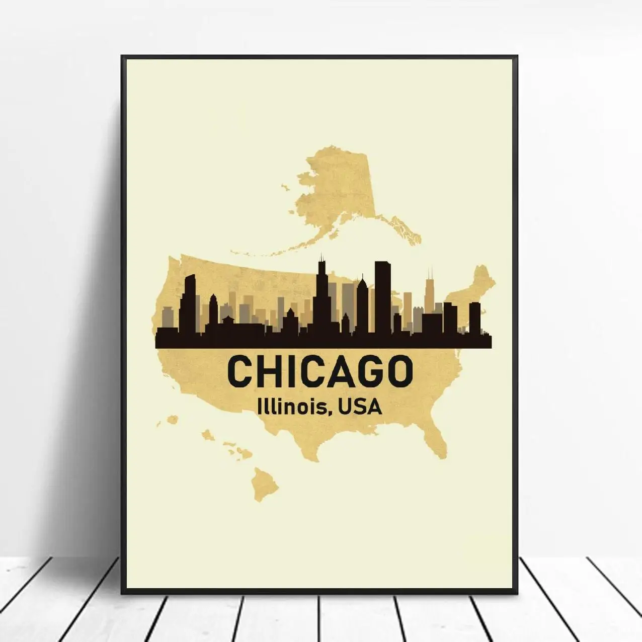 Чикаго США Картина на холсте настенные художественные рисунки домашний декор