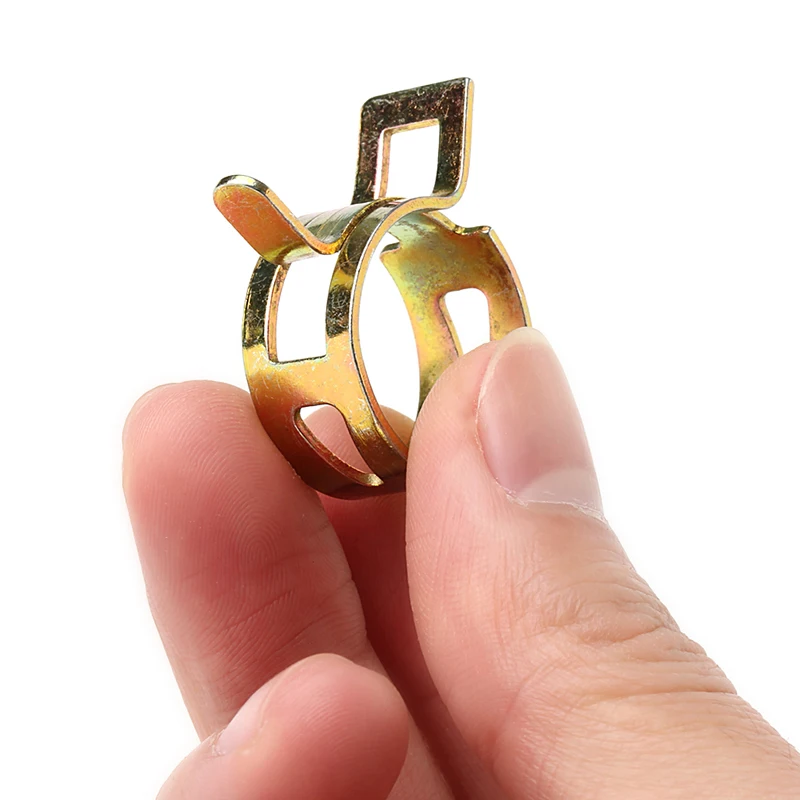 

10pcs Car 5mm Fastener Spring Clip Tube Clamps Fuel Water Line Hose Pipe Parts