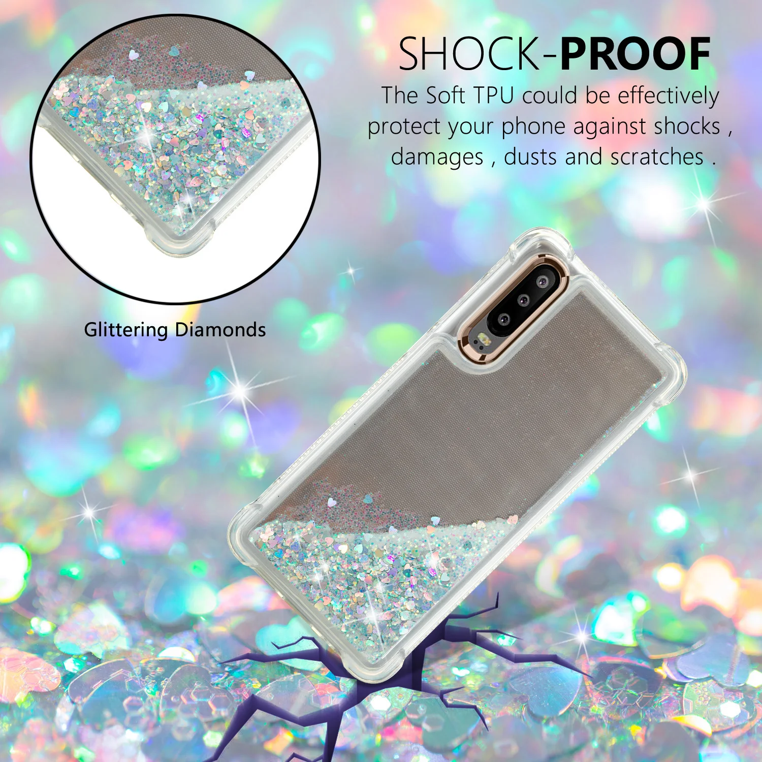 For Huawei P8 P9 P10 P20 P30 Lite Glitter Case For Huawei P10 P20 P30 Pro 4
