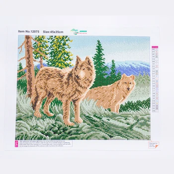 

DUTEY 5D Diamond Painting Full Set "Two Night Wolves" Round Rhinestones Photo Embroidery Icon Home Decor Mosaic