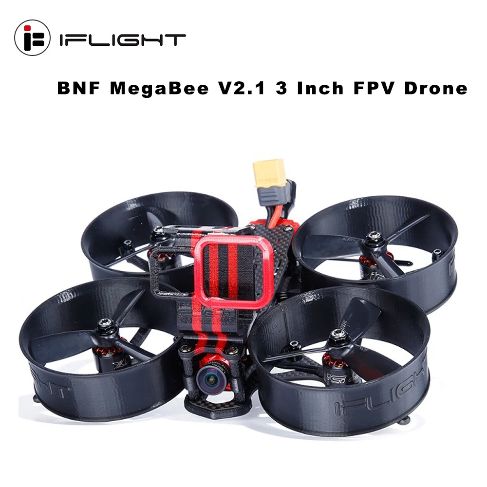 

iFlight MegaBee V2.1 3 Inch Cinewhoop FPV Racing Drone BNF F4 Flight Controller 2-4S 35A ESC 500mW VTX Support GoPro5/6/7 4K Cam