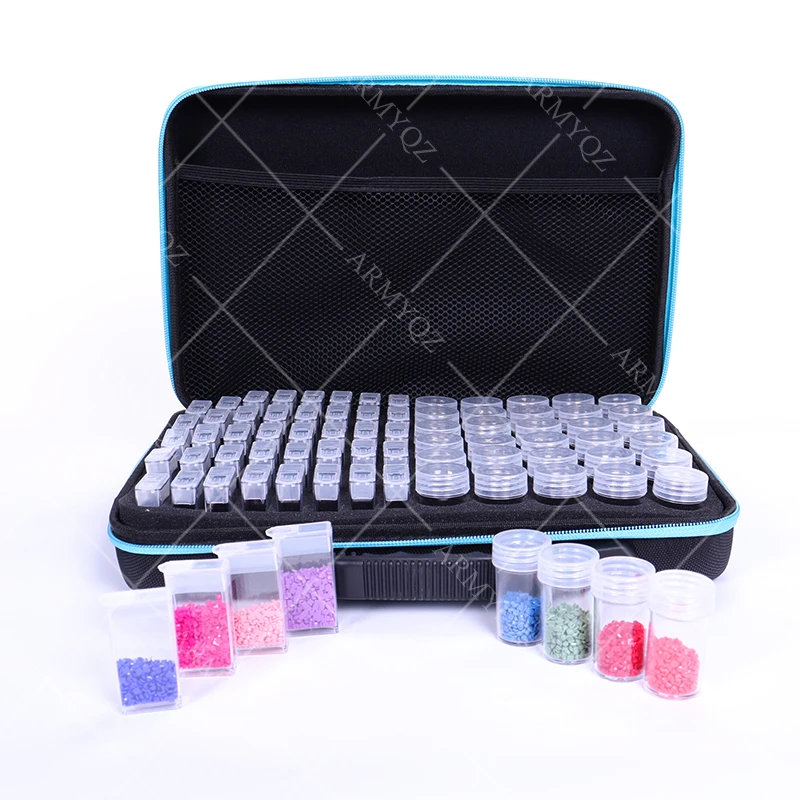 

New 70 bottles of diamond painting box toolbox storage box luggage bracket handbag zipper design shockproof and durable gift