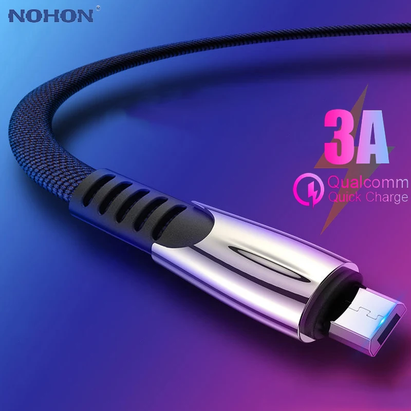 

1M 2M 3M Micro USB Cable Data Sync 3A Fast Charger For Samsung S7 S6 S5 Xiaomi Redmi Note 5 Huawei Andriod Phone long Wire Cord