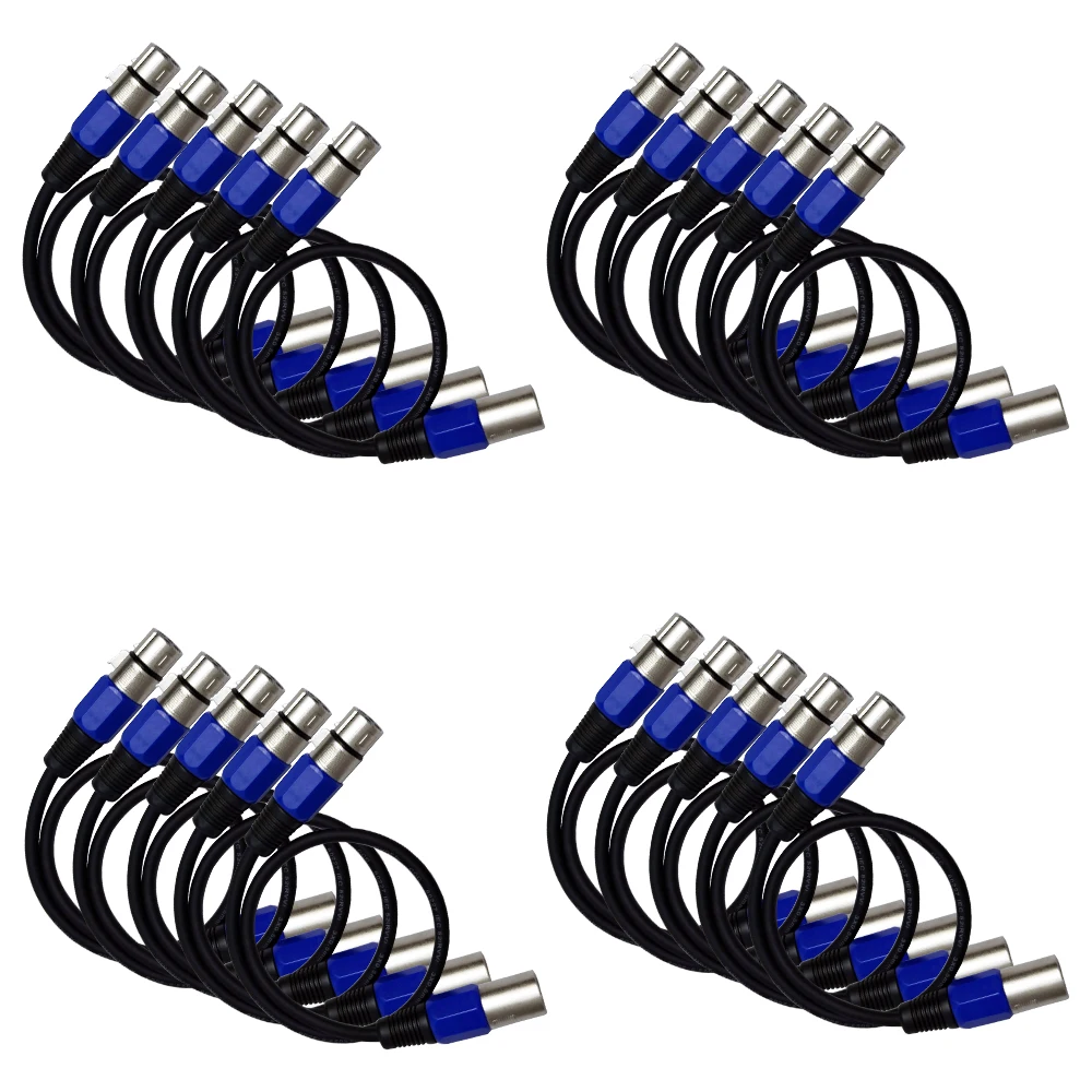 20 шт. сигнальная линия DMX 3 Pin XLR сигнальный кабель синий цвет для сценического