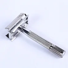 Ручной классический Винтаж двухстороннее лезвие держатель Портативный Для мужчин бритья лица бритва бритвенный станок с бритвы чехол