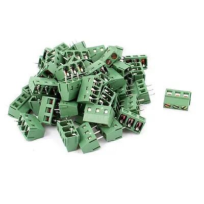 

KF127 5.0mm Pitch 3 Positions Screw Terminal Block Connector Through Hole 50 Pcs