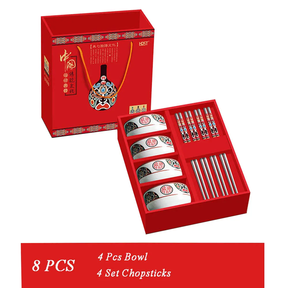 8 pcs Кухонные инструменты, столовые приборы, ложка для мороженого, вилки, палочки для еды, голубой фарфор, посуда из нержавеющей стали для путешествий, офиса, дома - Цвет: 8 pcs