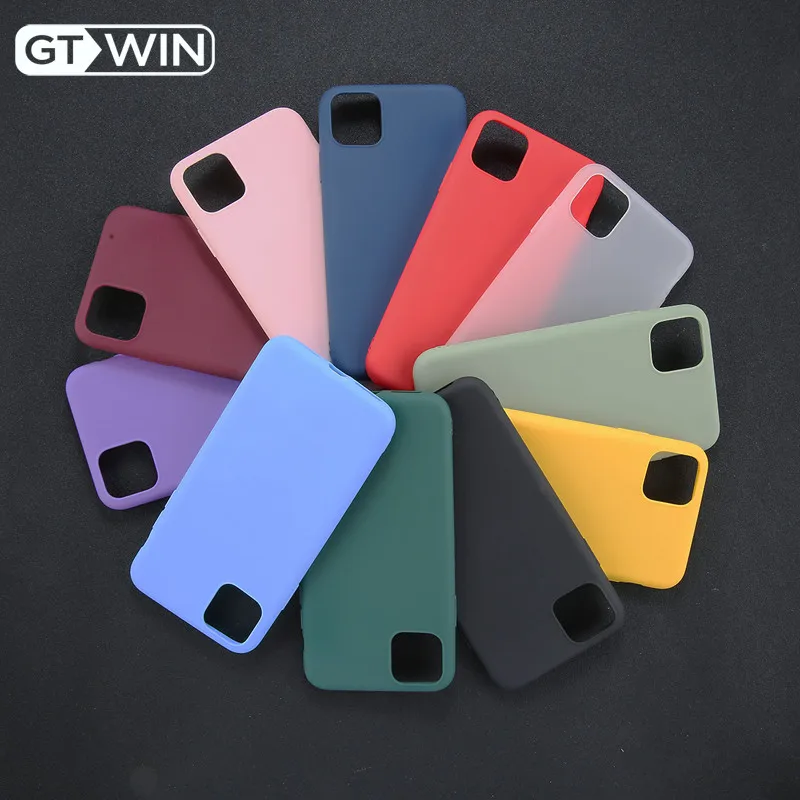 Простой чехол GTWIN для телефона iPhone 11 Pro X XR XS Max яркий однотонный простой мягкий из