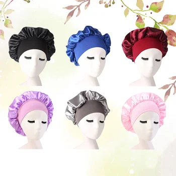 

Decorative Reusable High Stretch Wide-brimmed Durable Head Cover Night Cap Girls Women Ladies