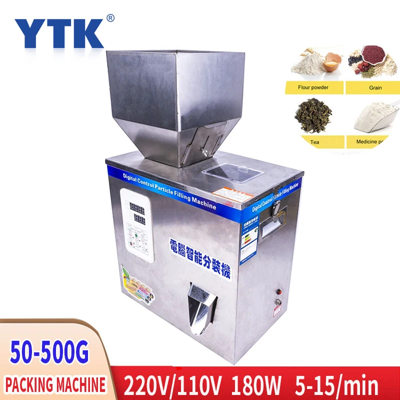 Máquina automática de envasado de polvo, 220V, 180W, granos de café en polvo, semilla de Wolfberry, máquina de llenado cuantitativa de pesaje