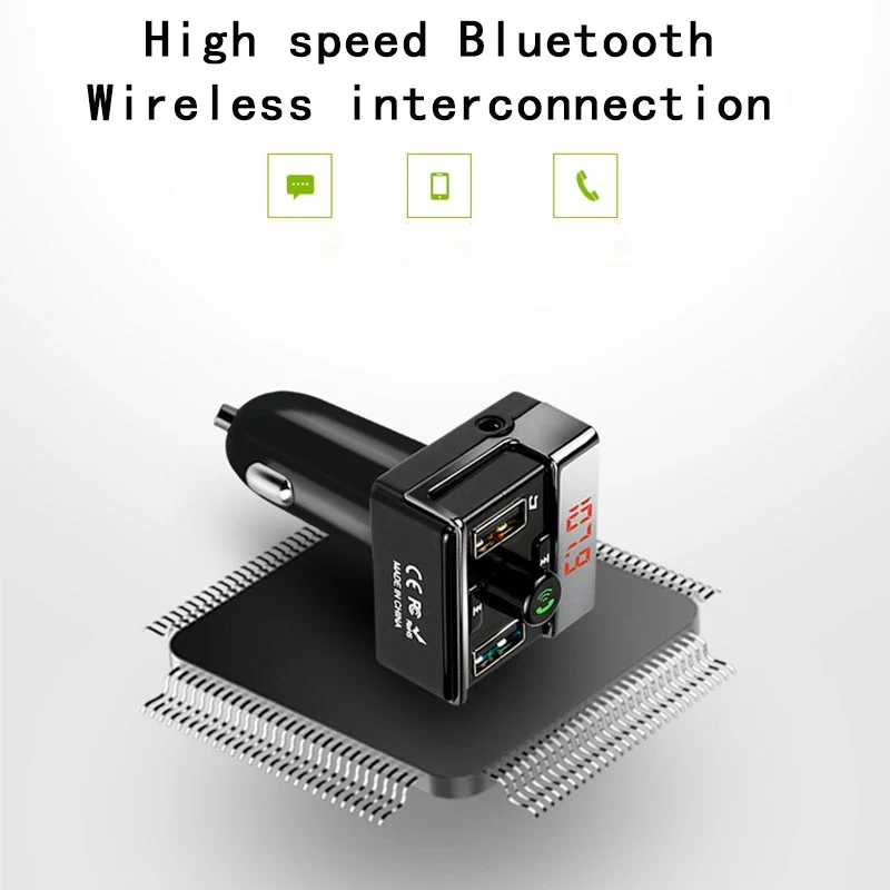 Беспроводной Bluetooth FM передатчик автомобильный комплект двойной USB зарядное устройство Hands Free адаптер вызова
